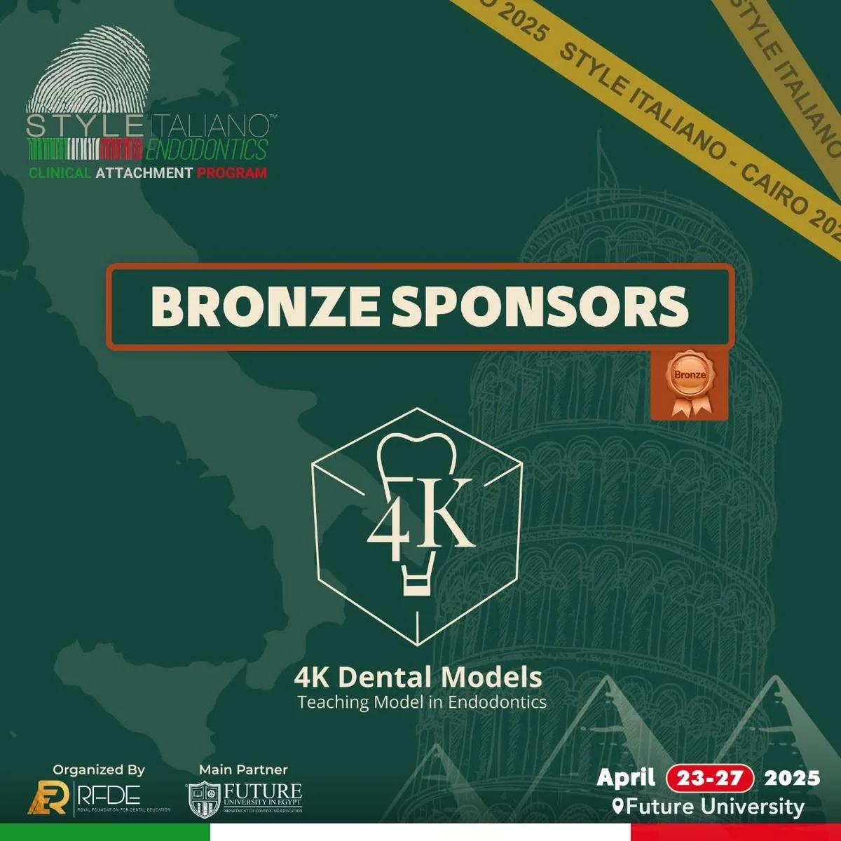 Style Italiano Endodontics program listing 4K as bronze sponsor