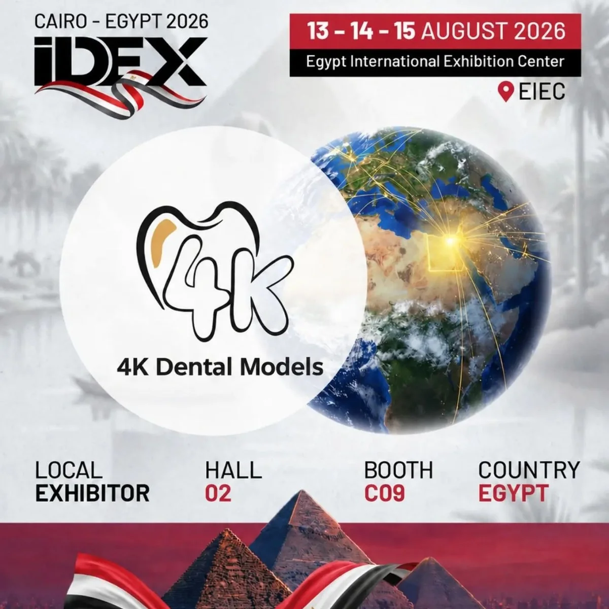 iDEX Egypt 2026 announcement showing Hall 02, Booth C09